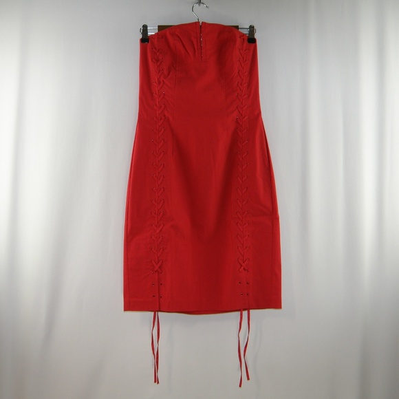 Express Dresses & Skirts - Express Red Strapless Stretch Corset Mini Dress